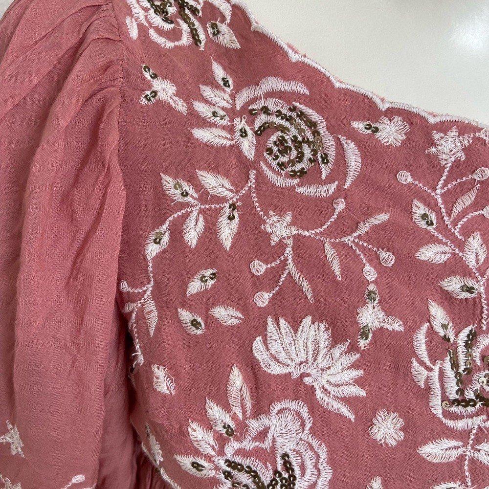 Free People Dusty Rose Embroidered Mini Dress - Picture 5 of 10